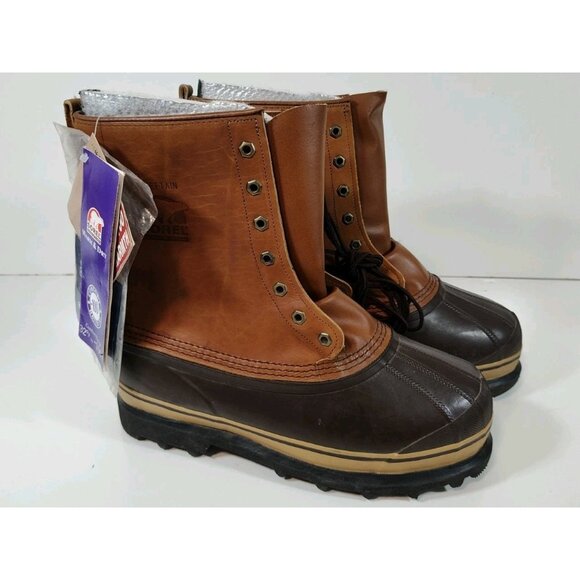 Sorel Chieftain ThermoPlus 100 Boots Men's 10 Caramel 32F To -100F NWT NOS USA - Picture 1 of 12
